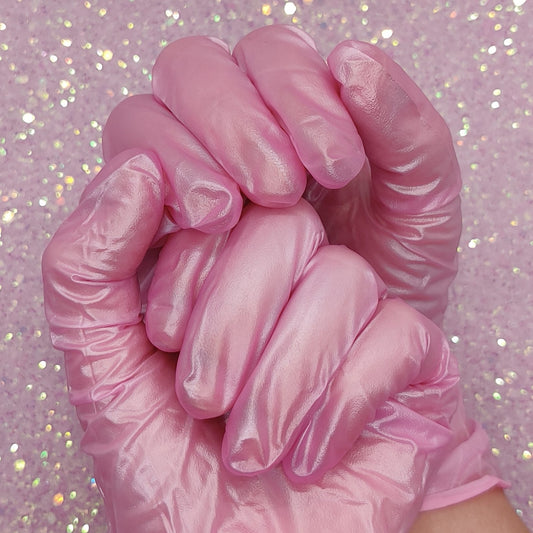 PINK PEARL NITRILE GLOVES